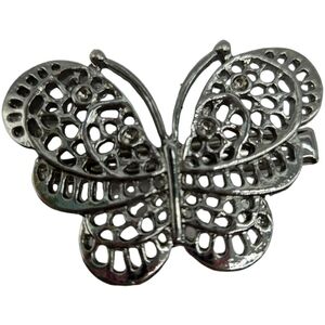 Elegant Silver Butterfly Hair Clip Barrette